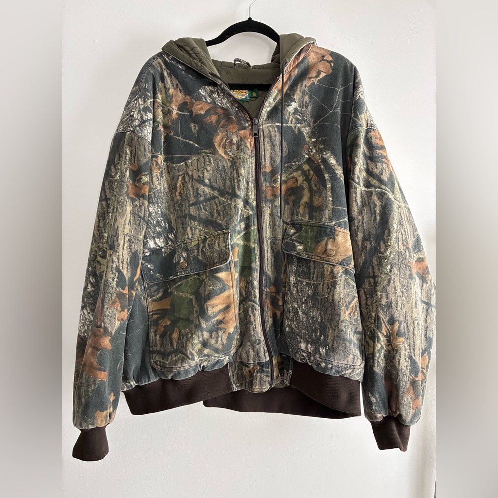 Vintage Cabela's Camo Quilted Jacket Liner in Olive/Tan